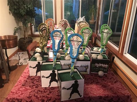 lacrosse party ideas|homemade lacrosse centerpieces.